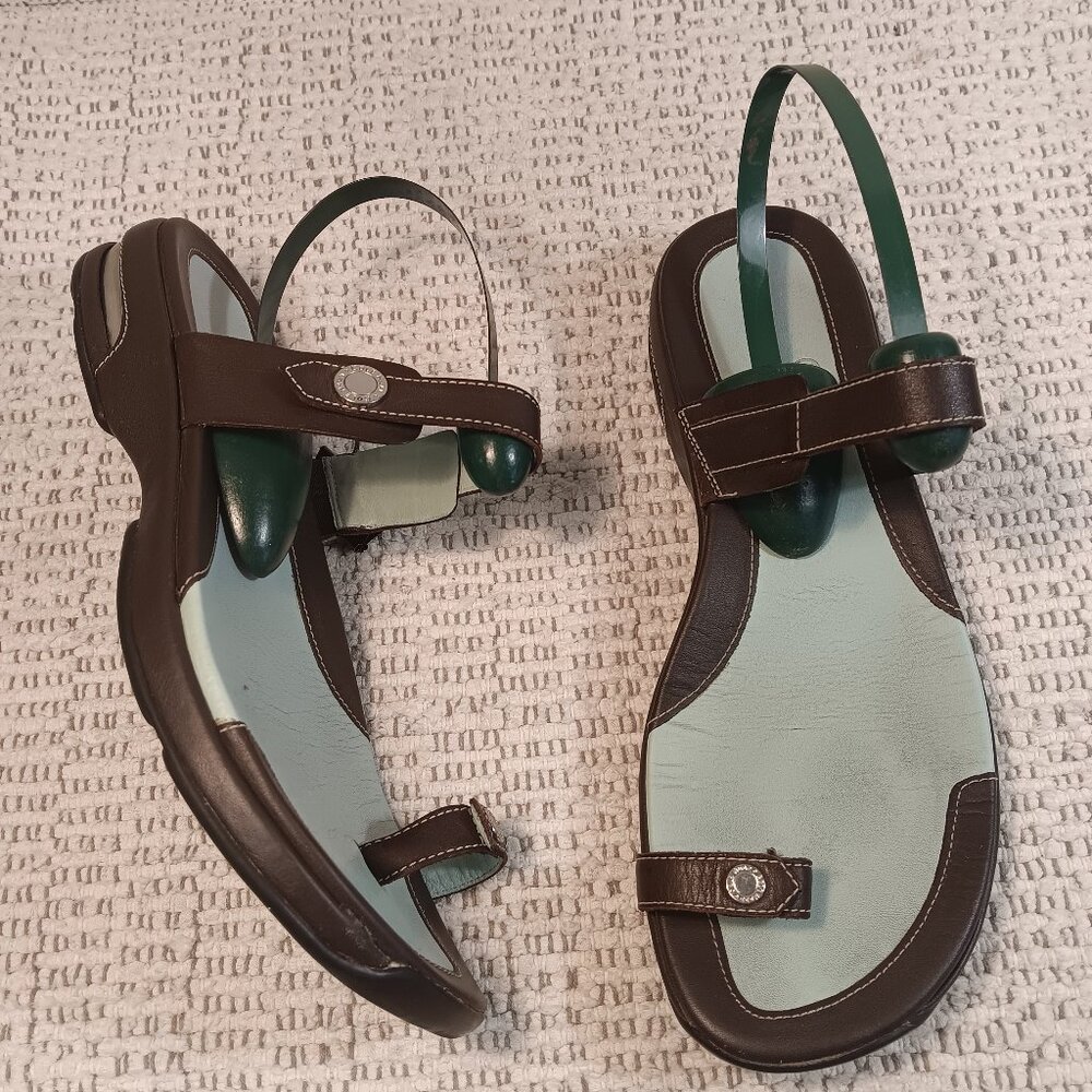 Cole Haan Brown and Green Sandals